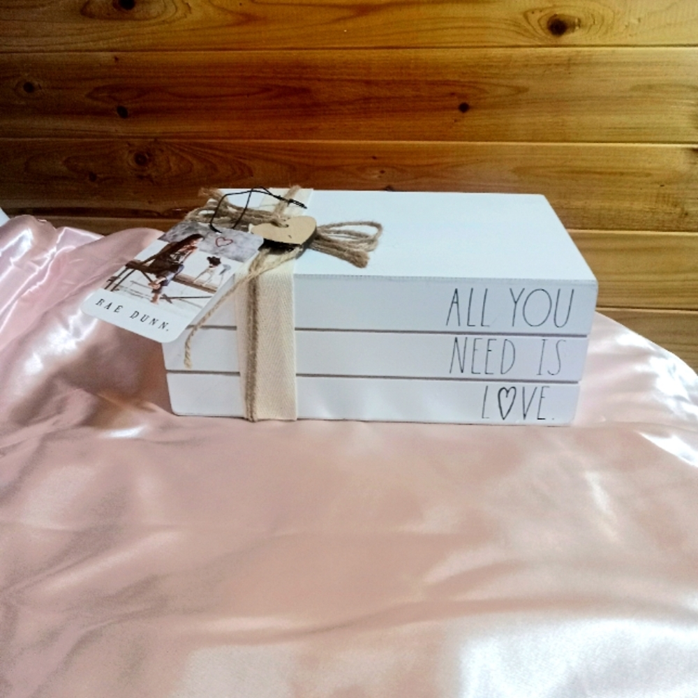 Rae Dunn Valentine's Day farmhouse book stack Large